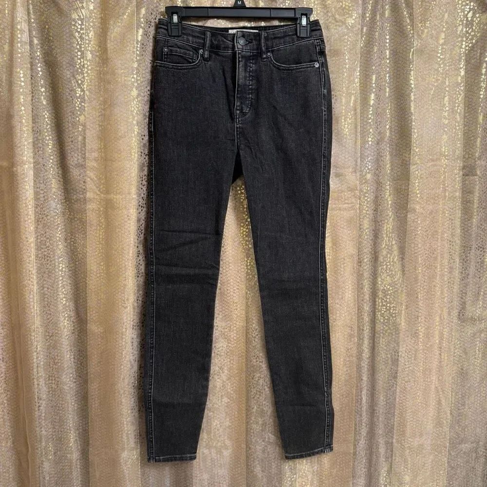 Free People We The Free Black Faded Skinny Jeans Curvy High Rise Size 25